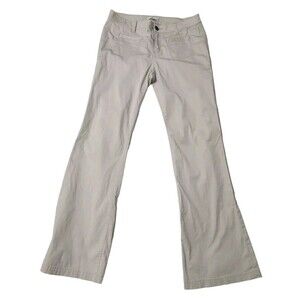 Cabi Pants Womens 10 Dress Trousers Flare Leg Light Gray Stone Patch Pocket Y2K